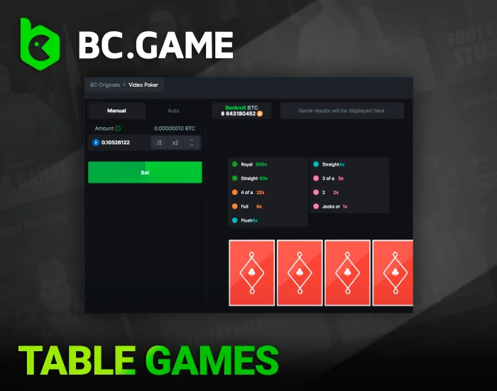 Guide to BC Game's Original Table Games in India