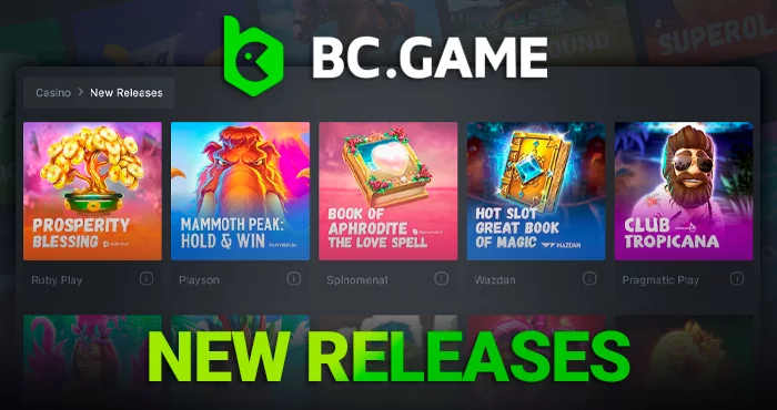 Check out the newest arrivals in the BC Game lobby, featuring exciting titles like Reight of Seth – Egyptian Darkness and Lucky Jack – Dagger of Destiny.