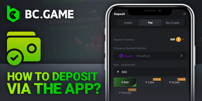 How to deposit funds using the BC.Game mobile app