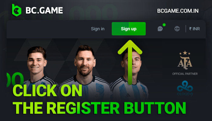 Click the registration button to start the process
