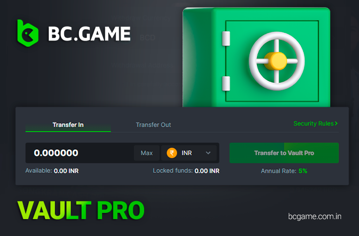 Vault Pro stands out as one of the most unique banking tools available to users at Bc Game.
