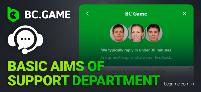 BC Game provides rapid responses to all user inquiries